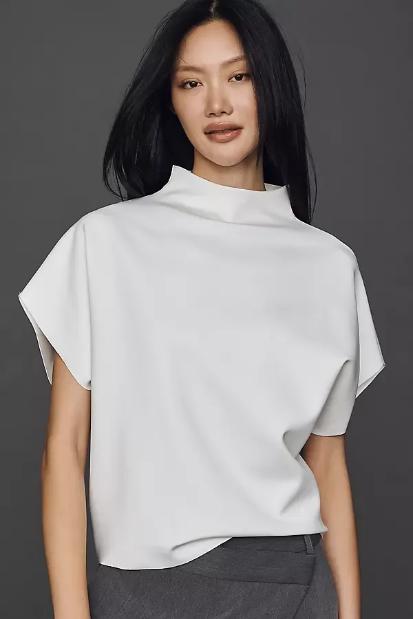 Whitley Mock-Neck Top by By Anthropologie