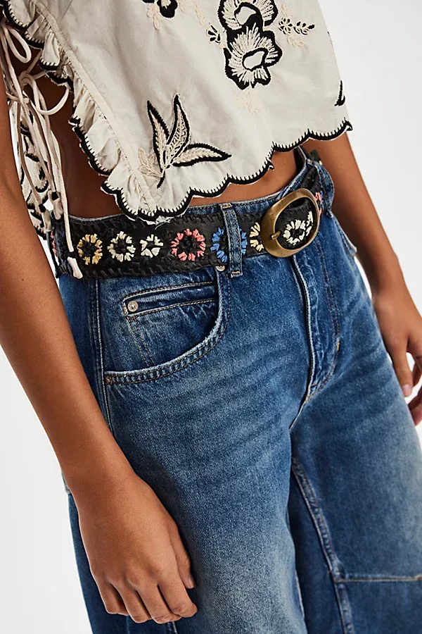 Indigo Dreaming Raffia Belt by Free People