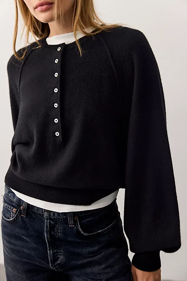 Porta Cashmere Henley Sweater