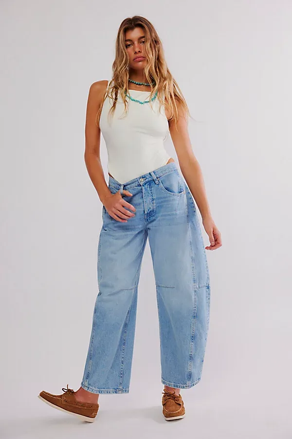 We the Free CRVY Venus Barrel Jeans by Free People