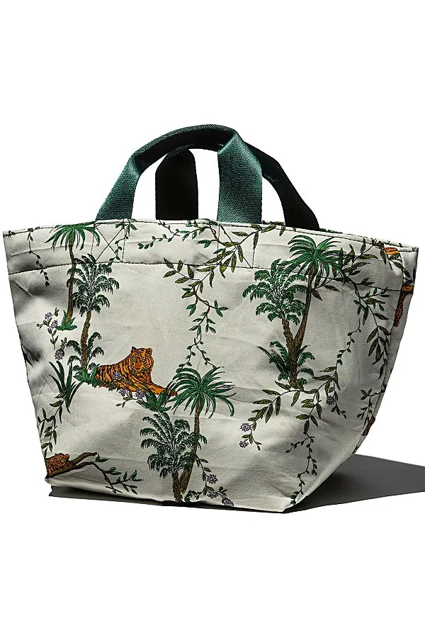 Vintage Tent Fabric Bag with Printed Pattern by PUEBCO