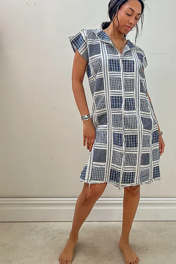 Reworked Vintage Navy Quilt Smock Dress by Anna Corinna