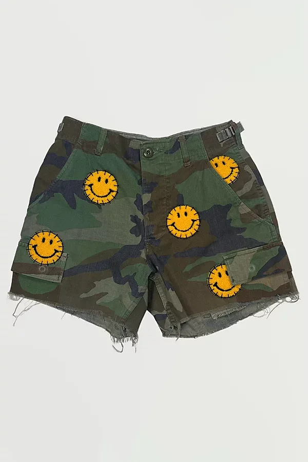 Vintage Smiley Camo Army Shorts Selected by Rank & Sugar by Rank & Sugar