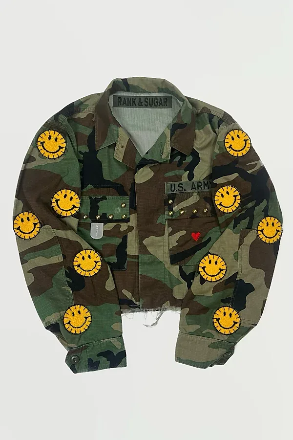 Vintage Smiley Camo Army Jacket Selected by Rank & Sugar by Rank & Sugar