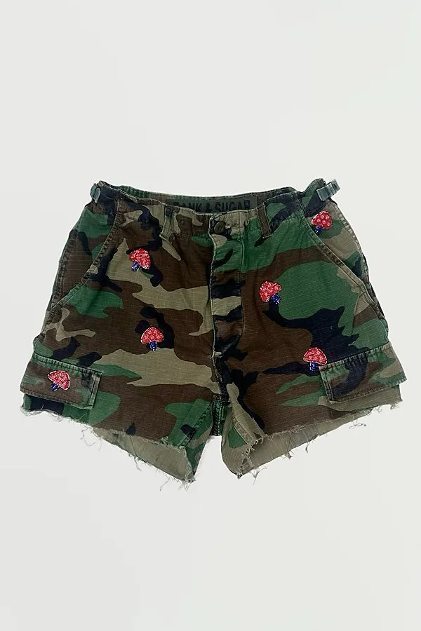 Vintage Mushroom Camo Army Shorts Selected by Rank & Sugar by Rank & Sugar