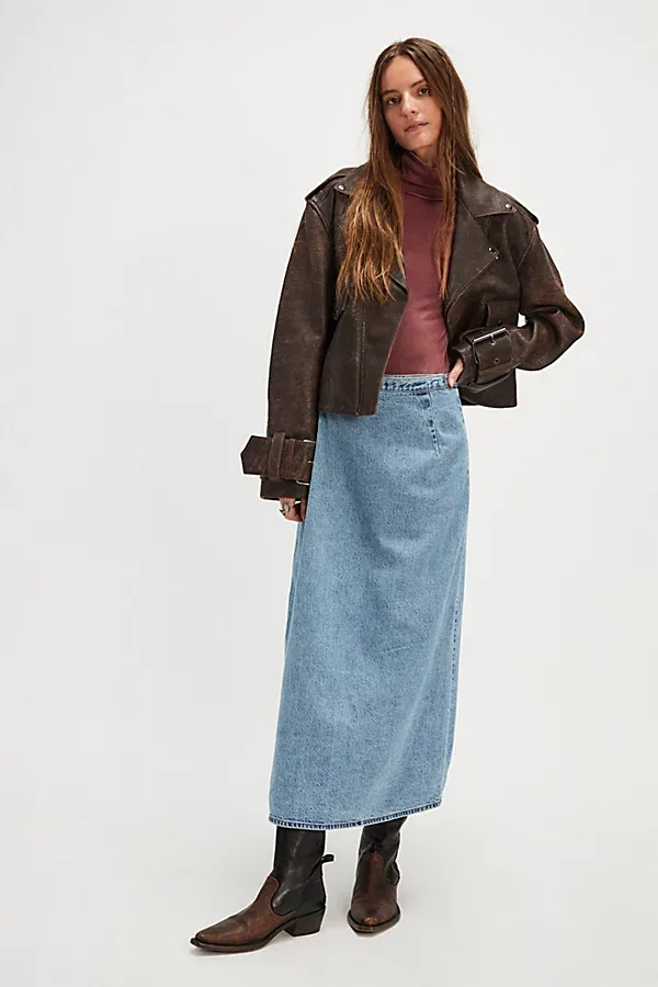 Charlie Denim Maxi Skirt by Rolla's
