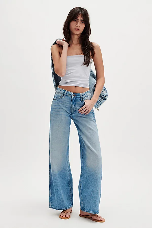 World Wide Mid-Rise Wide-Leg Jeans
