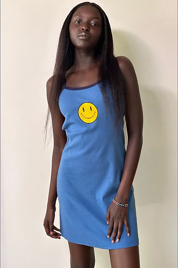 Vintage 1990's Smiley Embroidered Mini Dress Selected by Afterlife Boutique by Afterlife Boutique