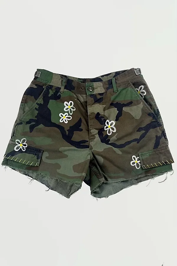 Vintage Daisy Camo Army Shorts Selected by Rank & Sugar by Rank & Sugar