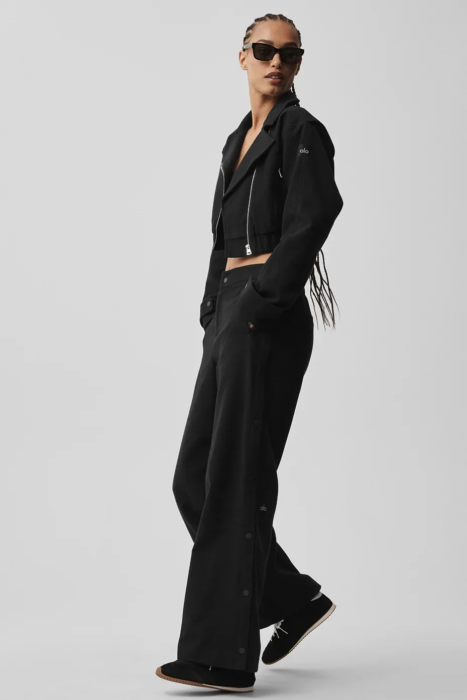 Mid-Rise Cosmopolitan Snap Pants by ALO