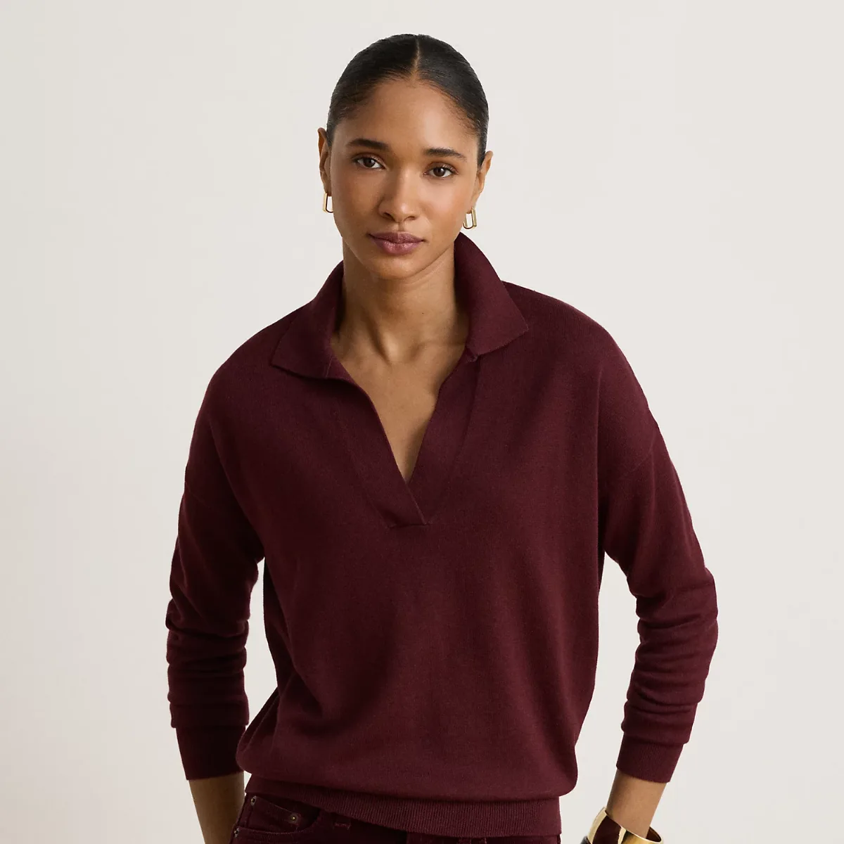 Cotton-Modal Polo Jumper by Lauren Ralph Lauren