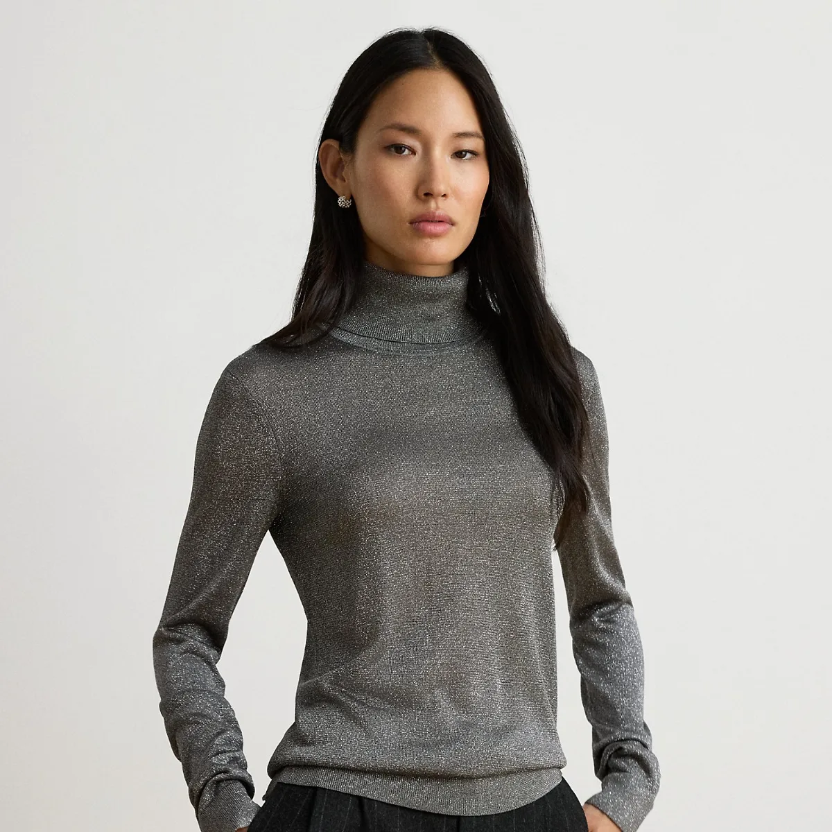 Metallic Roll Neck Jumper by Lauren Ralph Lauren