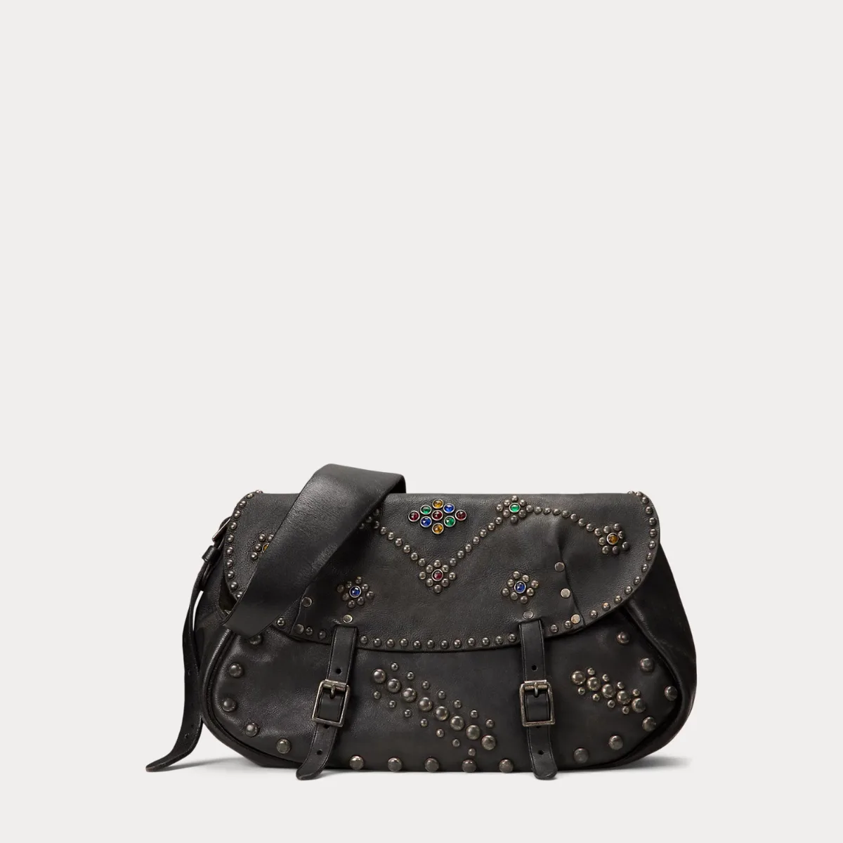 Studded Leather Saddle Bag by Ralph Lauren RRL