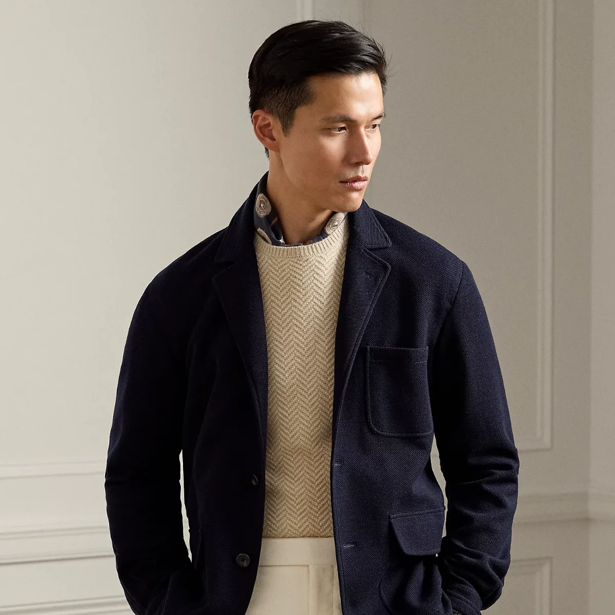 Hand-Tailored Wool-Blend Piqué Jacket by Ralph Lauren Purple Label