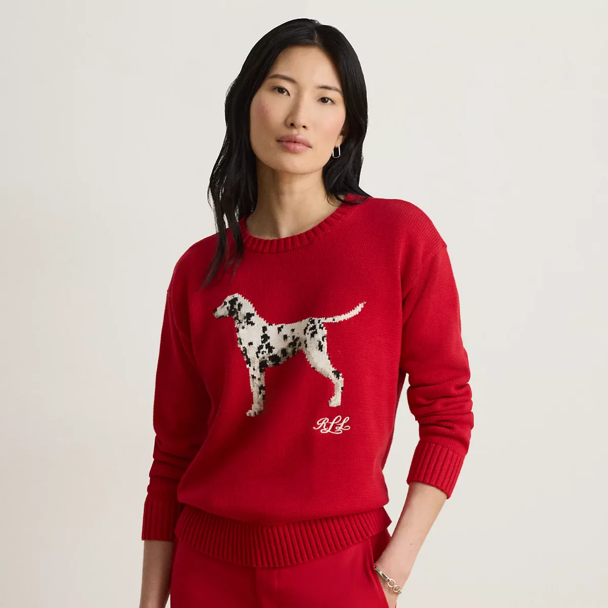 Intarsia-Knit Dalmatian Cotton Jumper by Lauren Ralph Lauren