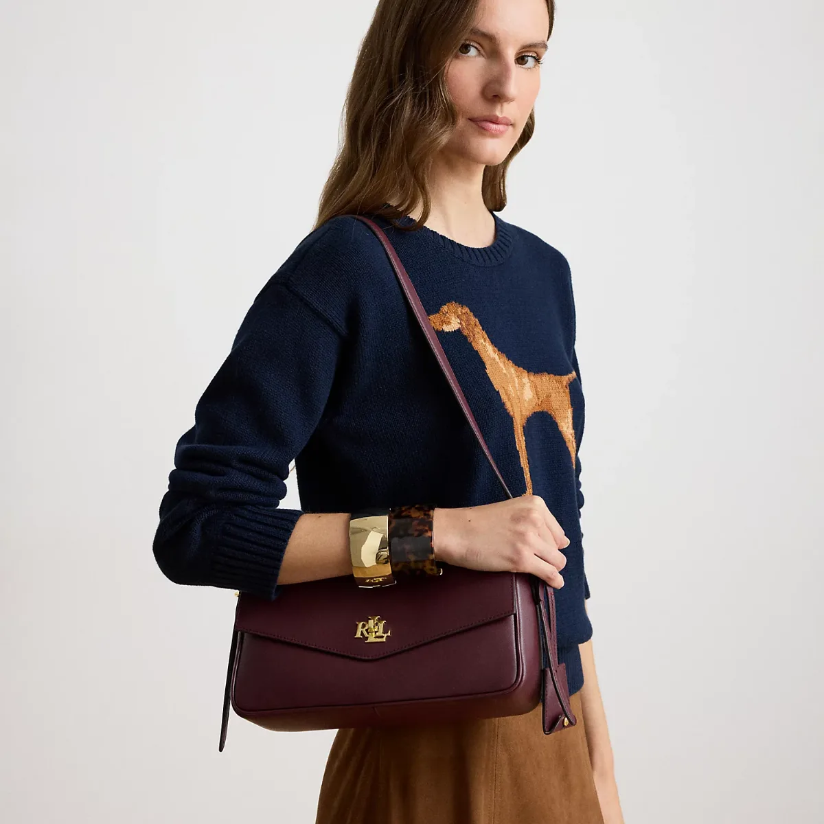 Nappa Leather Medium Farrah Shoulder Bag