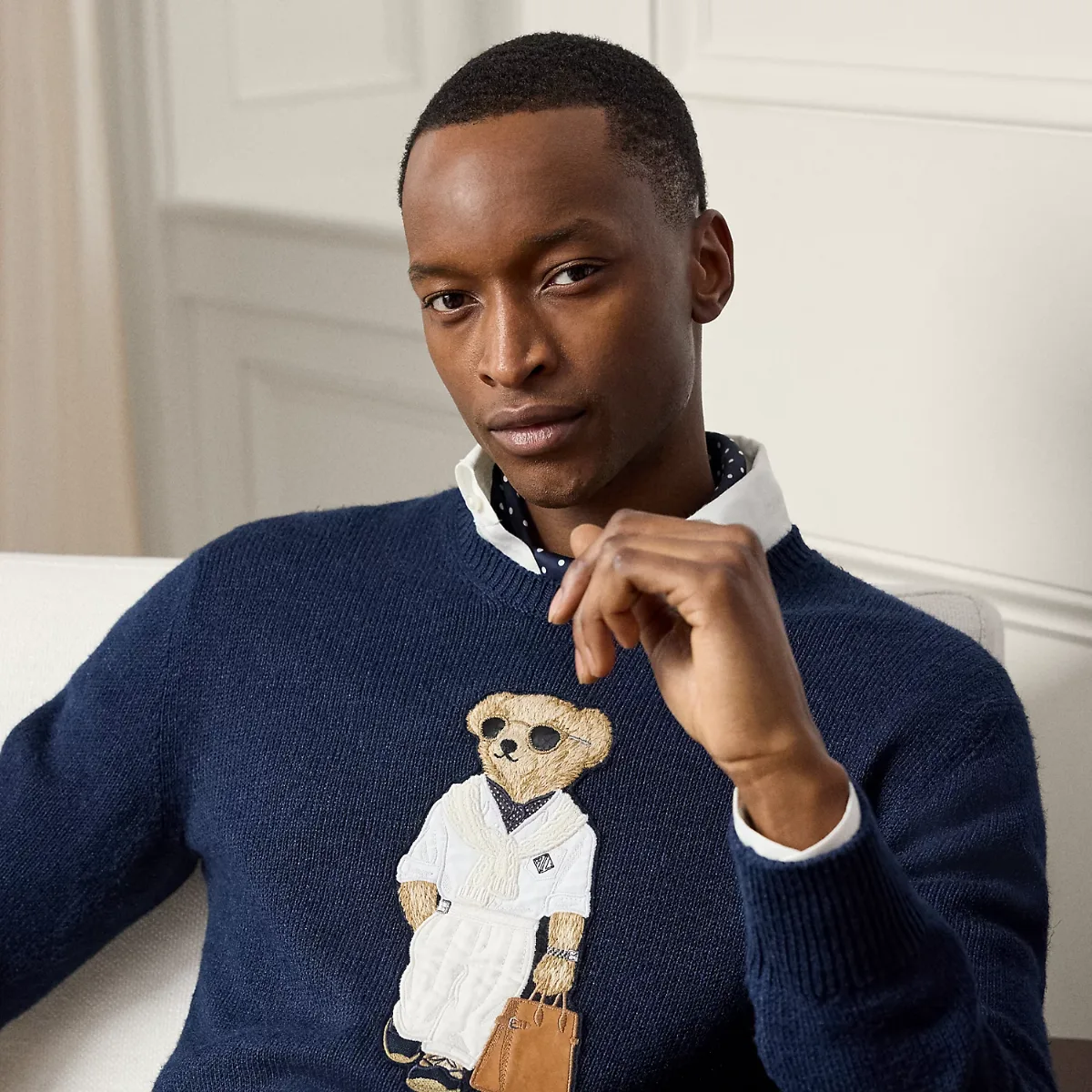 Polo Bear Silk-Linen Jumper by Ralph Lauren Purple Label