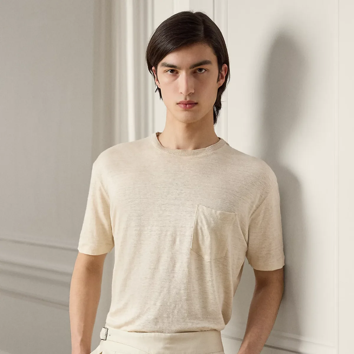 Linen Jersey Pocket T-Shirt by Ralph Lauren Purple Label