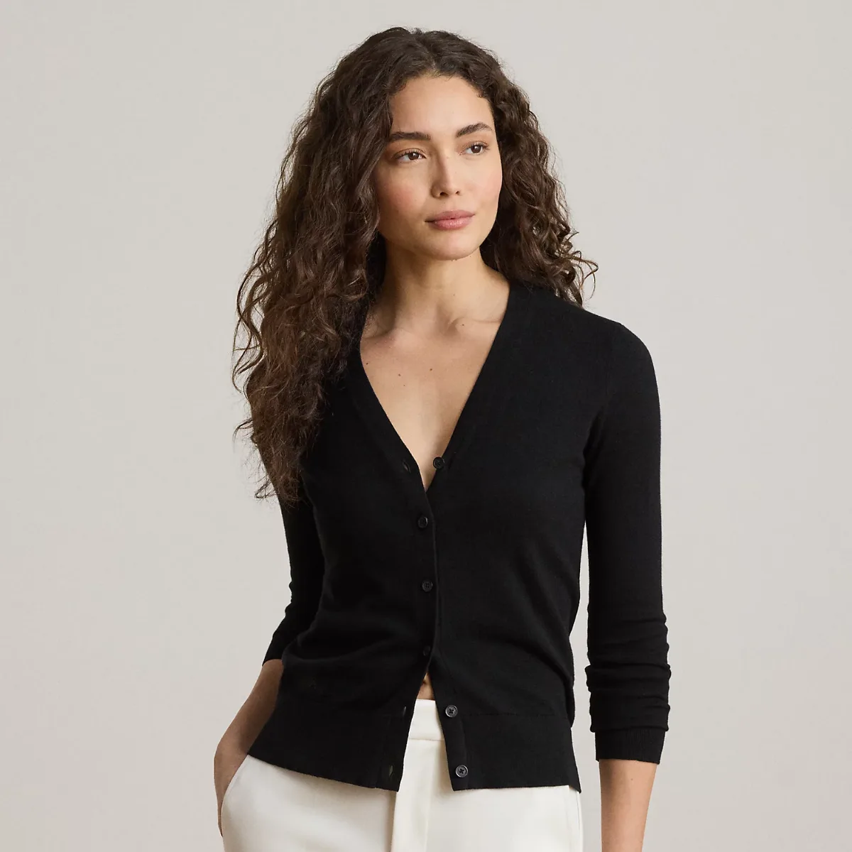 Cotton-Modal V-Neck Cardigan by Lauren Ralph Lauren