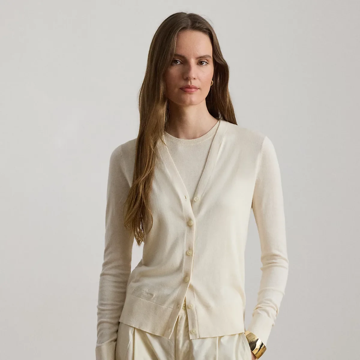 Cotton-Modal V-Neck Cardigan