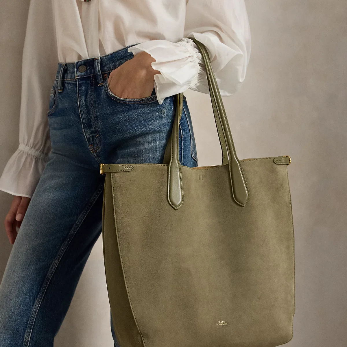 Bellport Suede North-South Tote