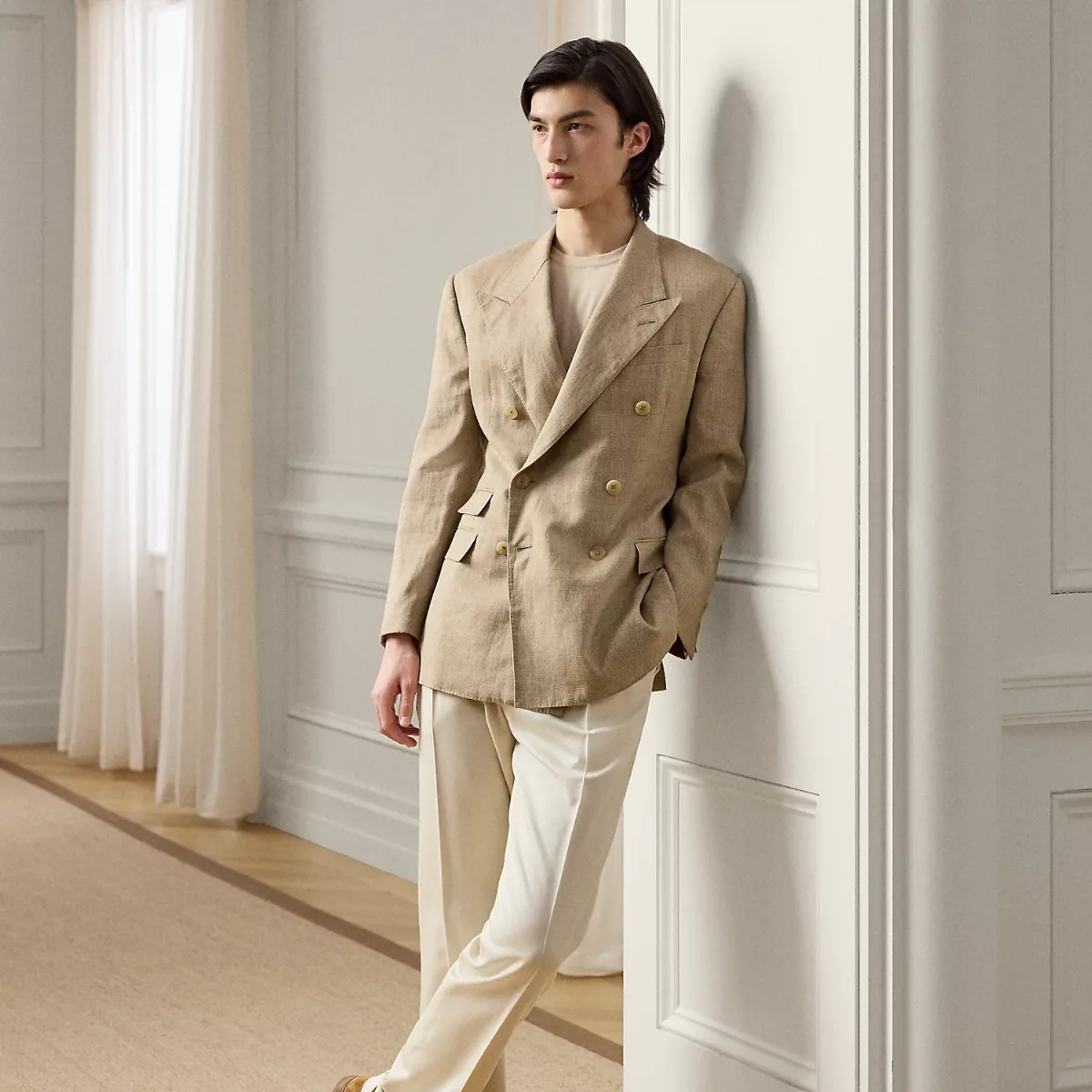 Hand-Tailored Silk Suit Trouser by Ralph Lauren Purple Label