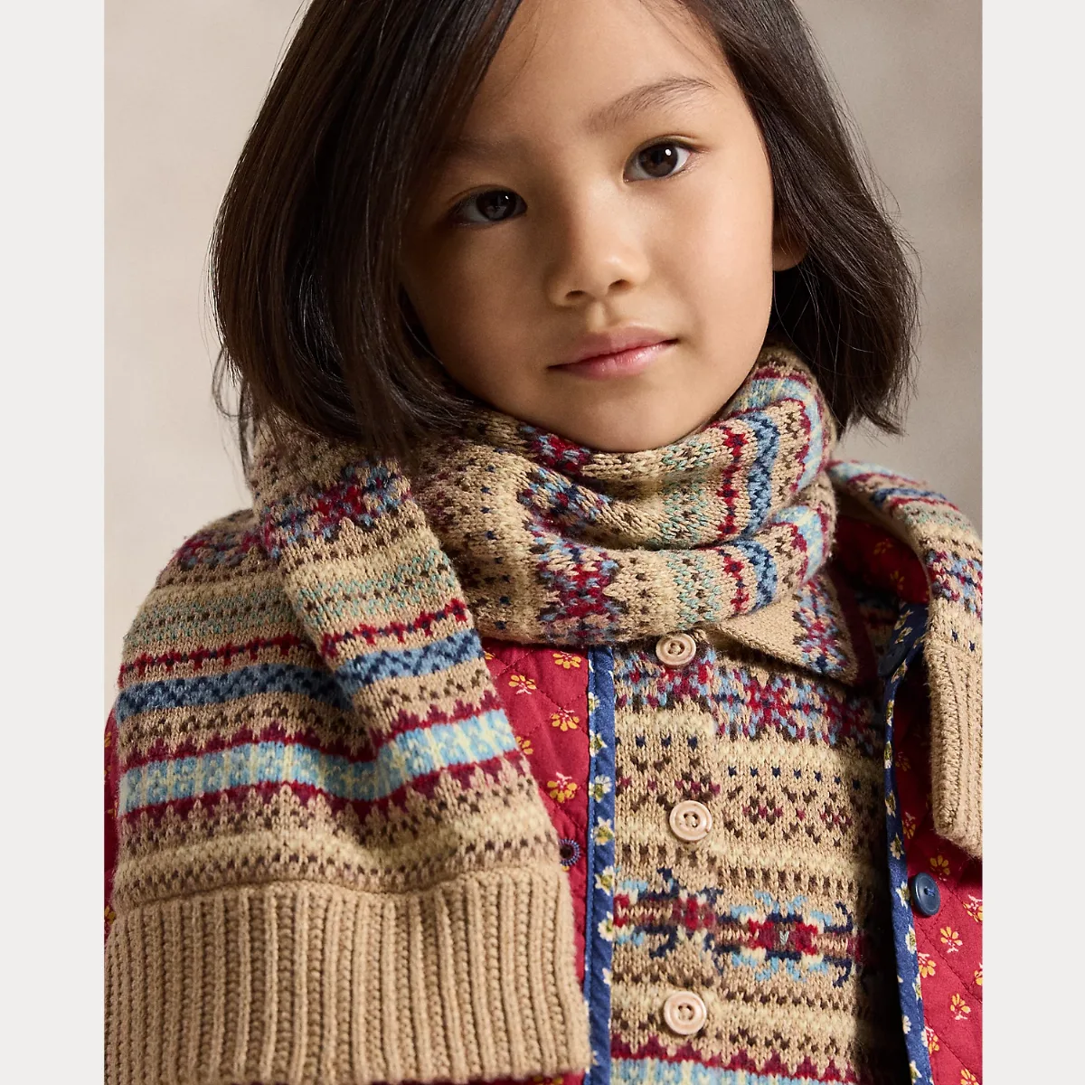 Fair Isle Cotton-Blend Scarf by Ralph Lauren