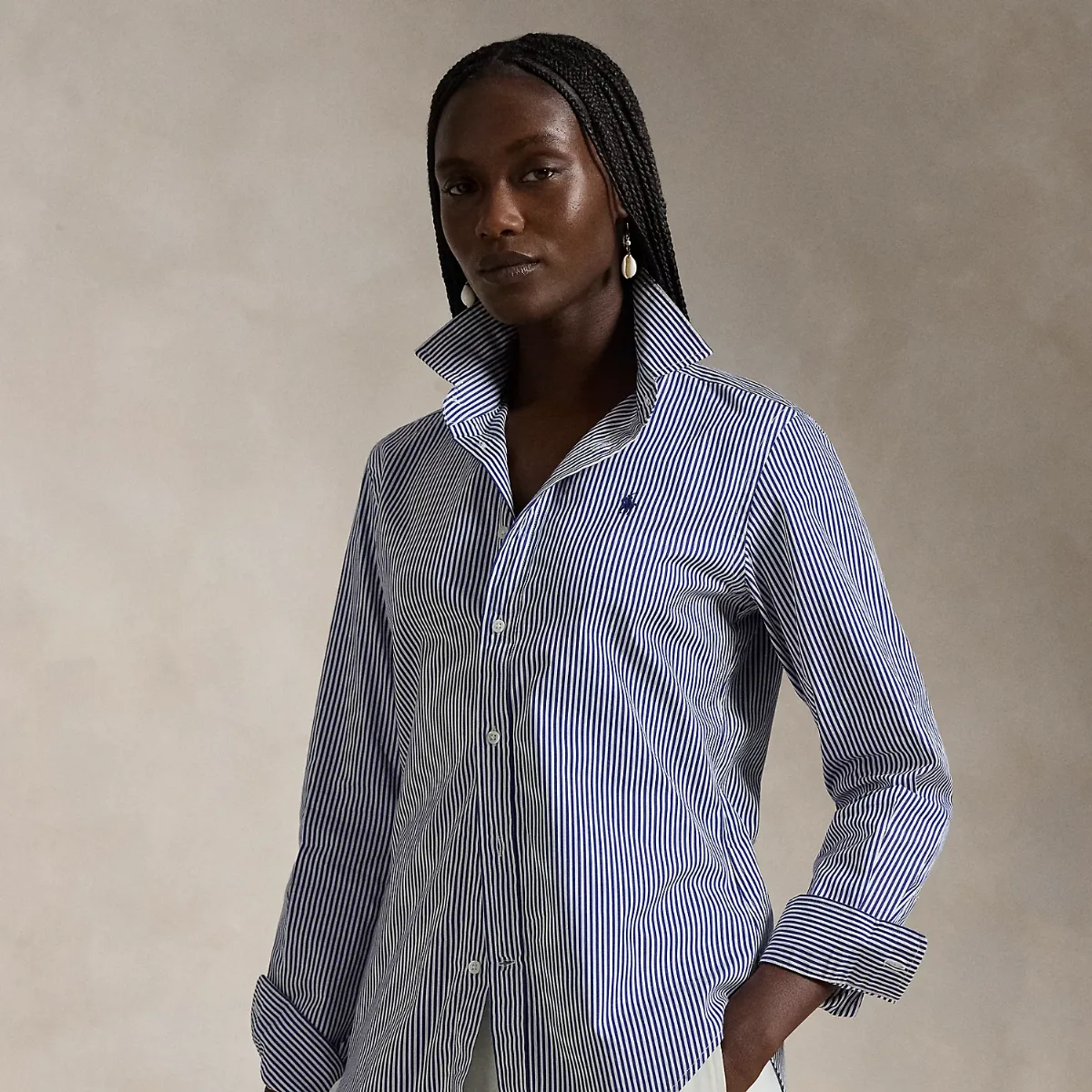 Slim Fit Striped Cotton Shirt by Polo Ralph Lauren