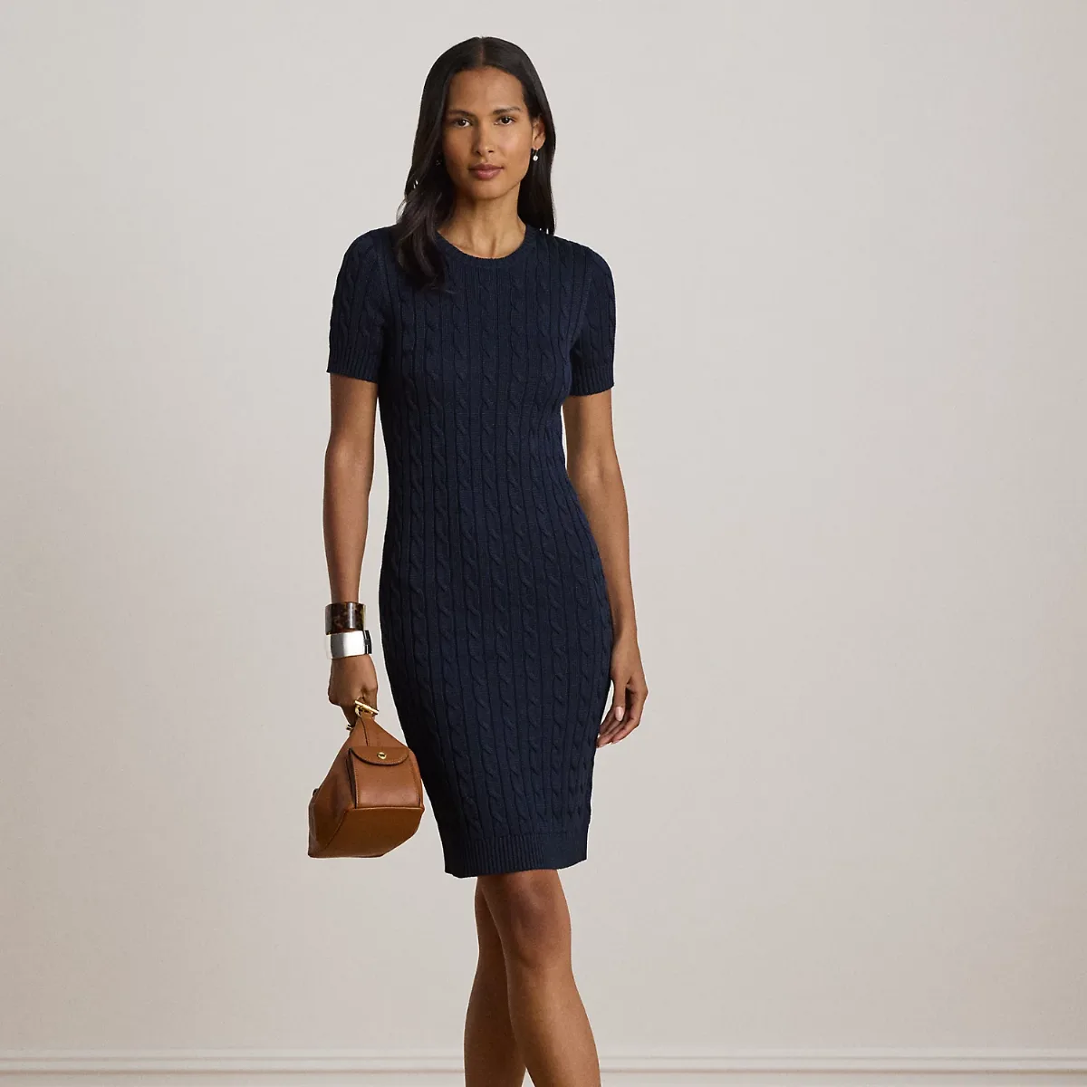 Cable-Knit Short-Sleeve Jumper Dress by Lauren Ralph Lauren