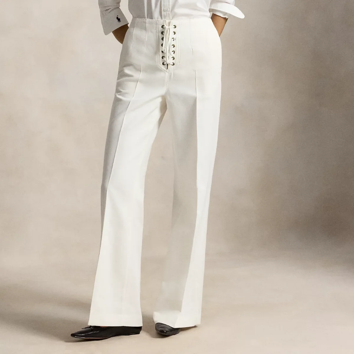 Beaton Cotton-Wool Lace-Up Trouser by Polo Ralph Lauren
