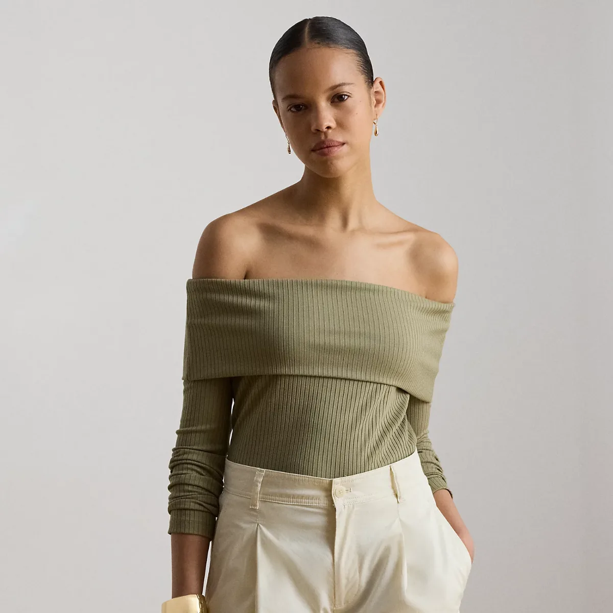 Rib-Knit Off-the-Shoulder Top by Lauren Ralph Lauren
