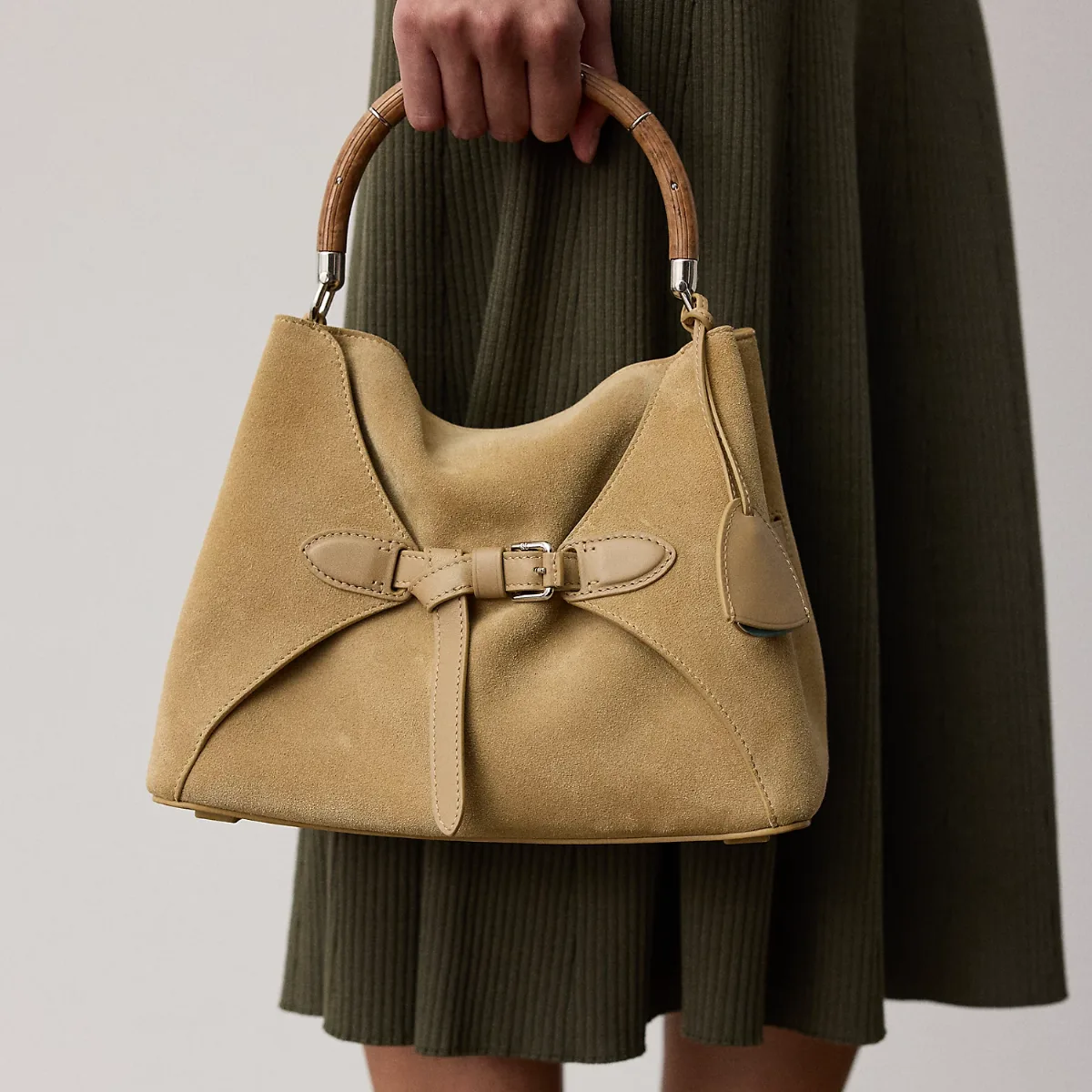 The Ralph Lauren Calf-Suede Top Handle by Ralph Lauren Collection