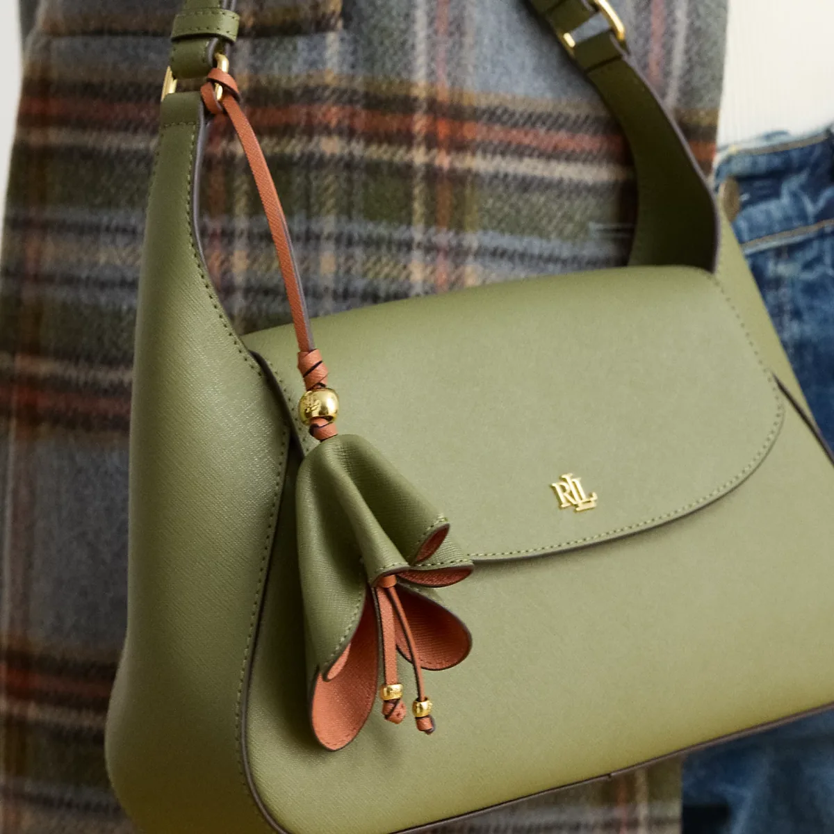 Two-Tone Leather Flower Charm by Lauren Ralph Lauren