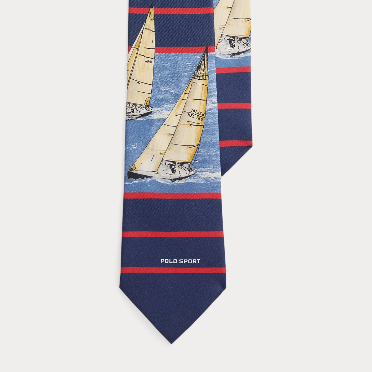 Striped Sailboat-Print Silk Tie by Polo Ralph Lauren