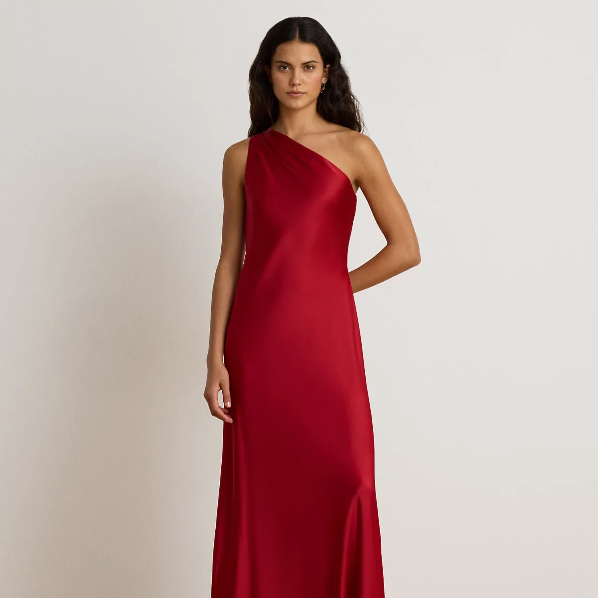 Satin Charmeuse One-Shoulder Gown by Lauren Ralph Lauren