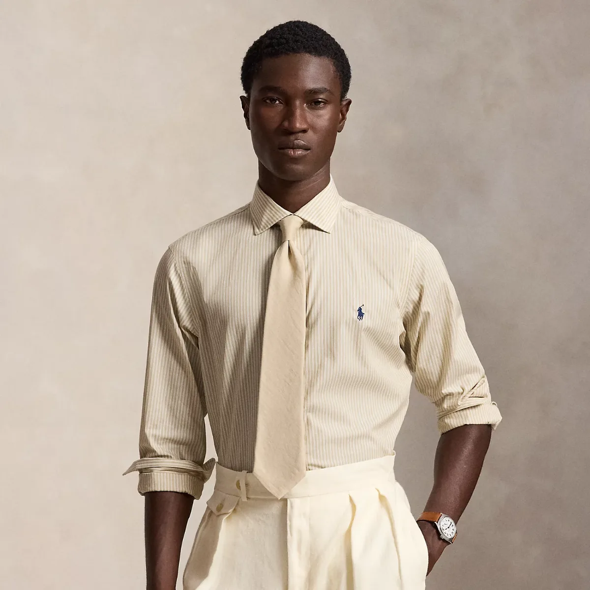 Regent Custom Fit Striped Poplin Shirt by Polo Ralph Lauren