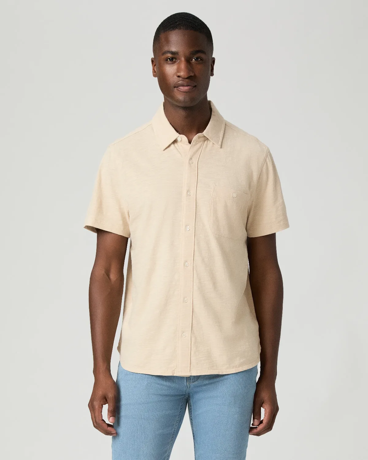 Carillo Short Sleeve Shirt - Pale Khaki by PAIGE