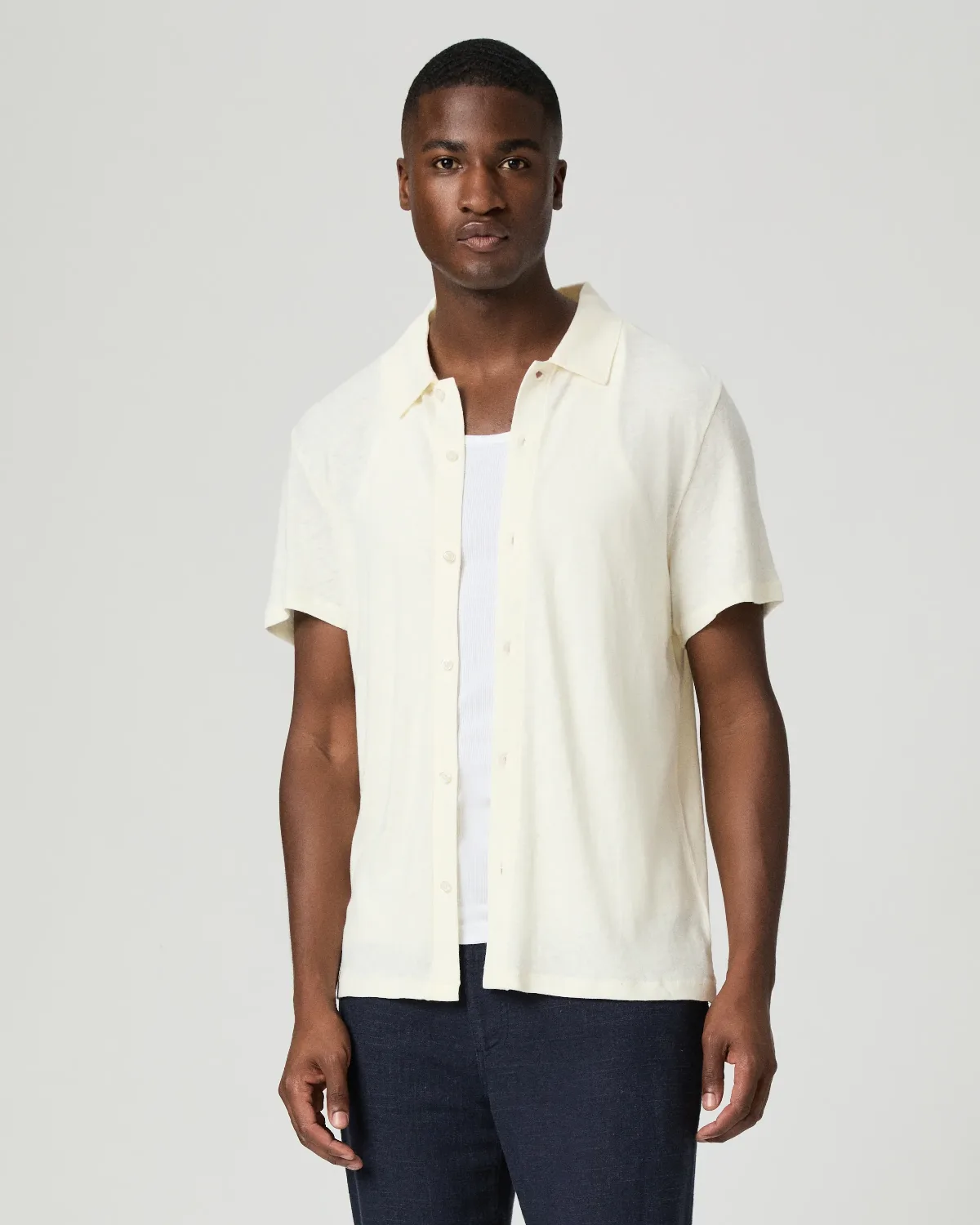 Sultan Short Sleeve Button Up Shirt - Cliffside Fog by PAIGE