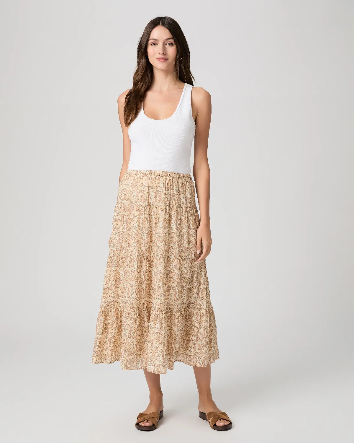 Calabria Skirt - Bone Multi by PAIGE