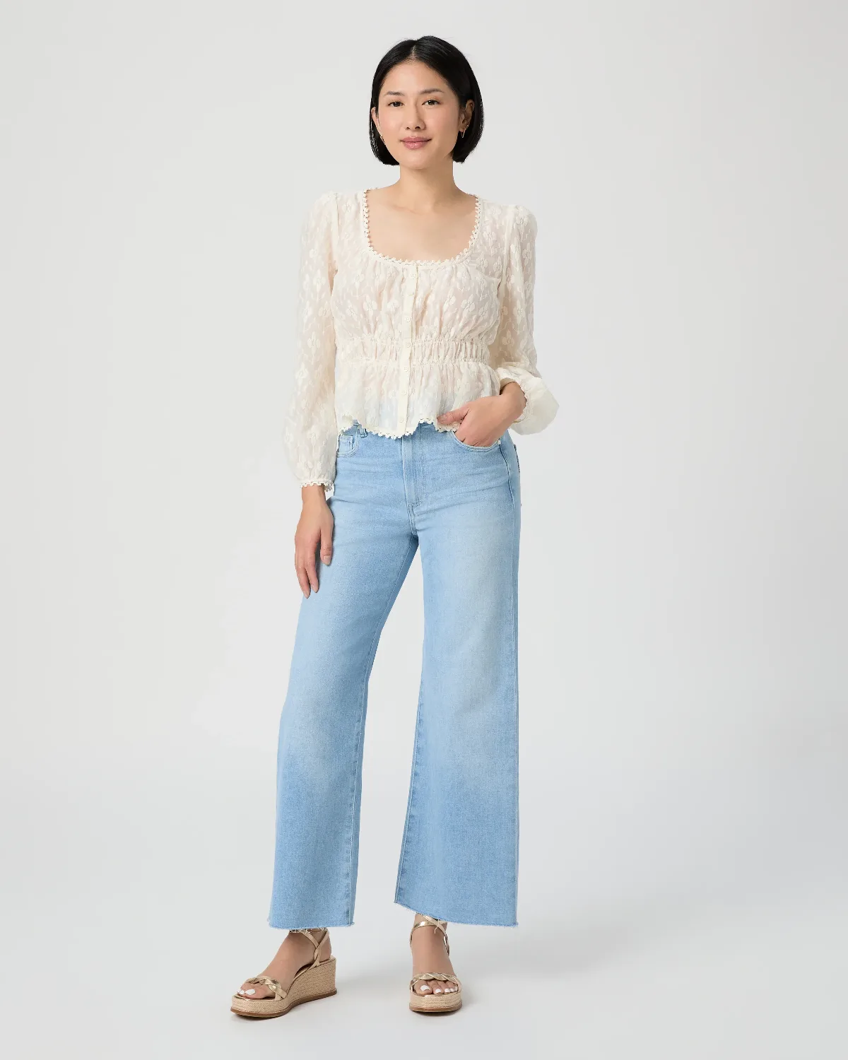 Anessa 28 Inch Wide Leg Jean - Santorini Sky
