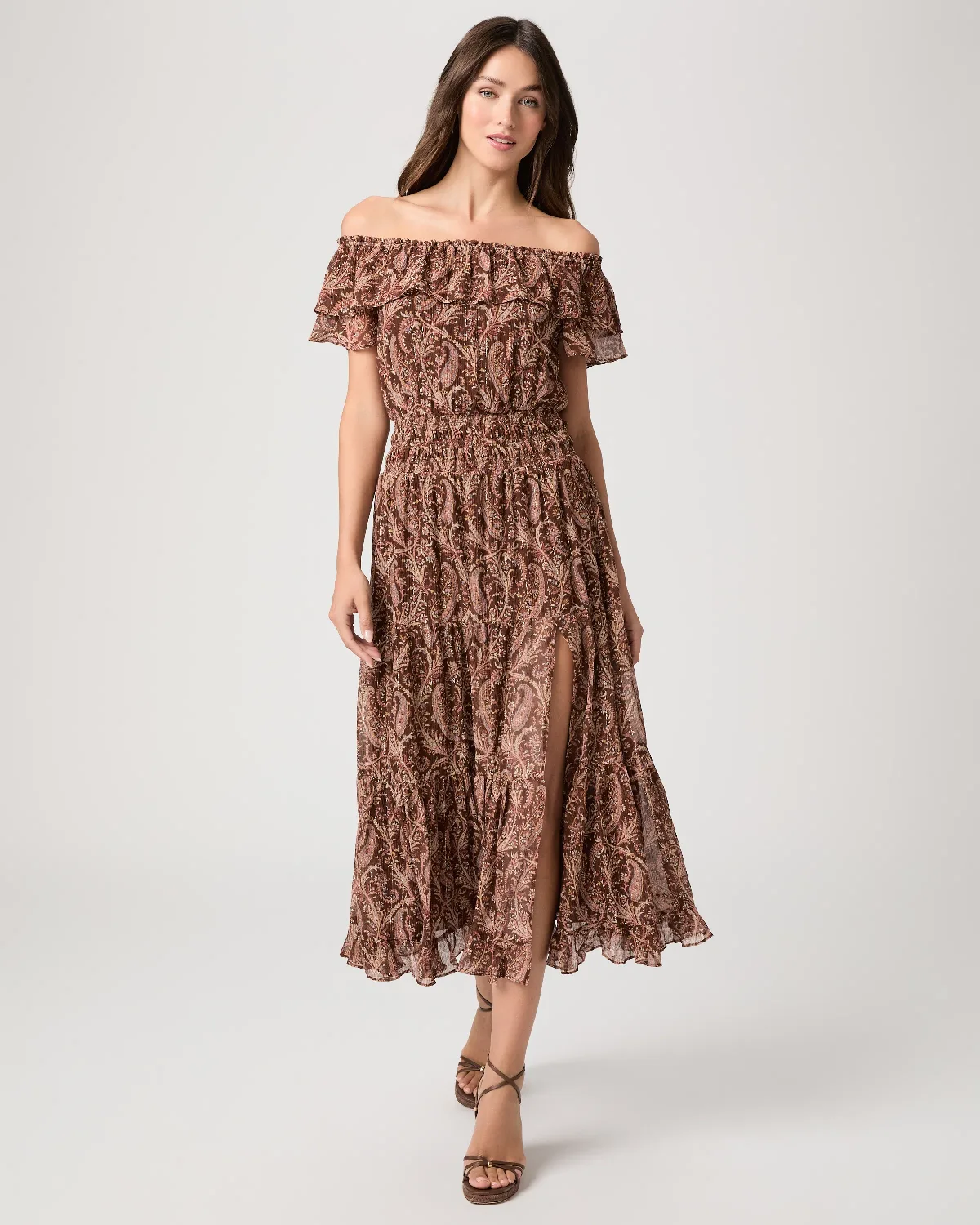 Alistar Dress - Oak Multi Silk by PAIGE