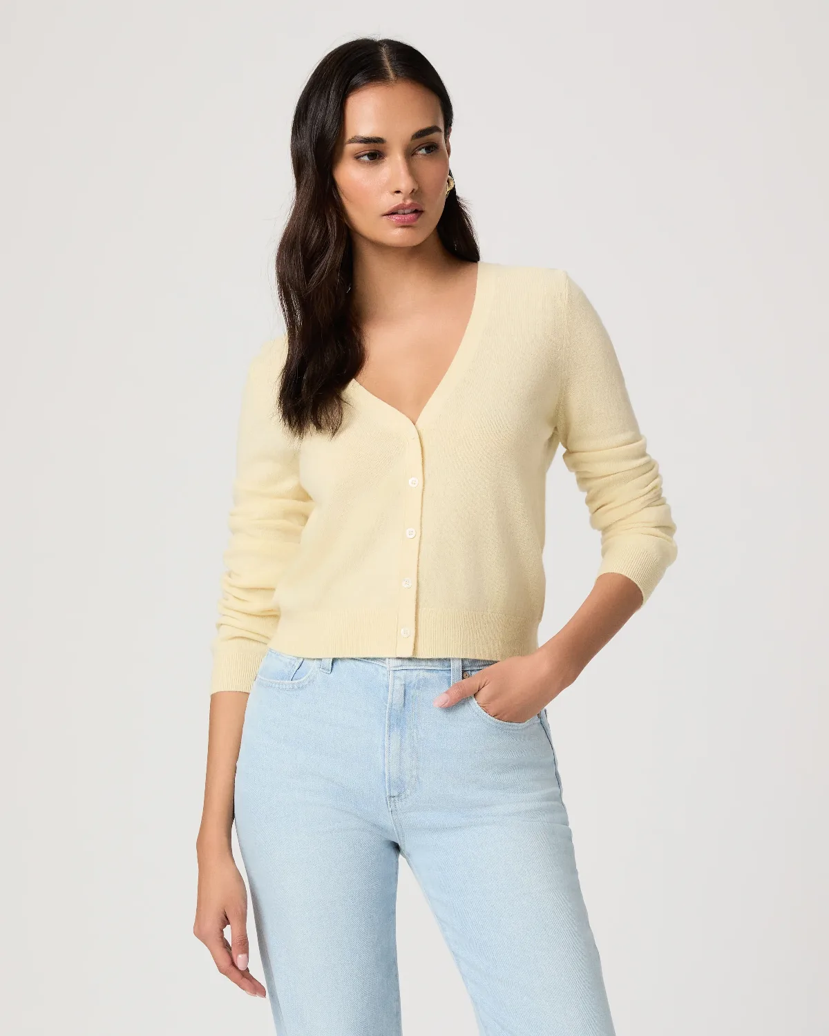 Brioche Cardigan - Sunshine Yellow Cashmere by PAIGE