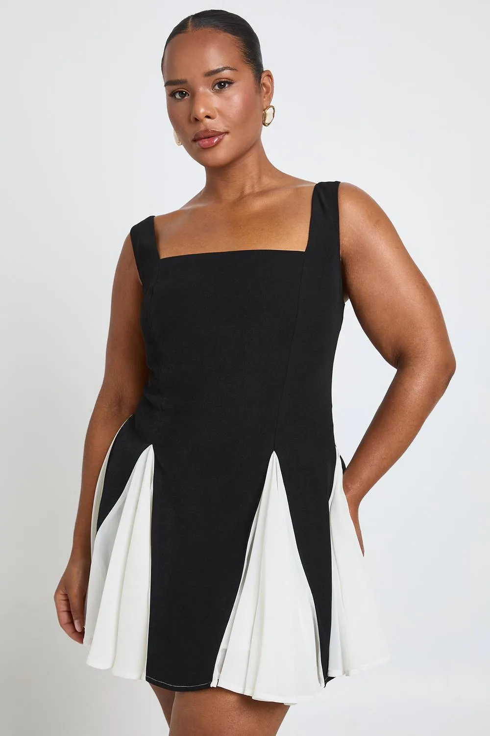 Godet Hem Mini Dress - Polyurethane/Woven by boohoo