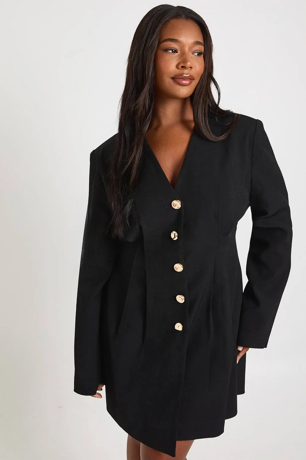 High Neck Lace Satin Structured Mini Dress by boohoo