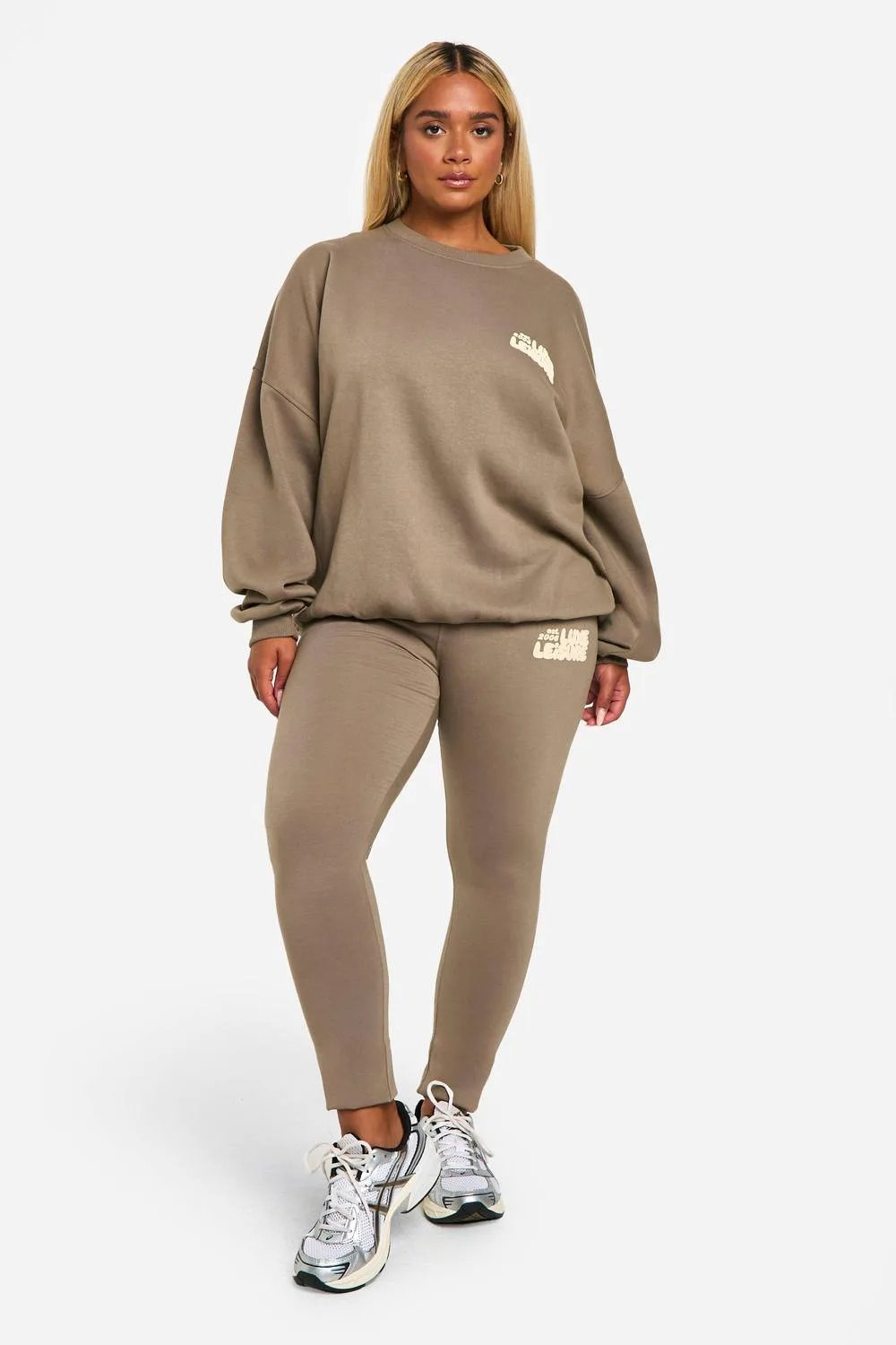 Puff Print Legging Tracksuit - Fleece by boohoo