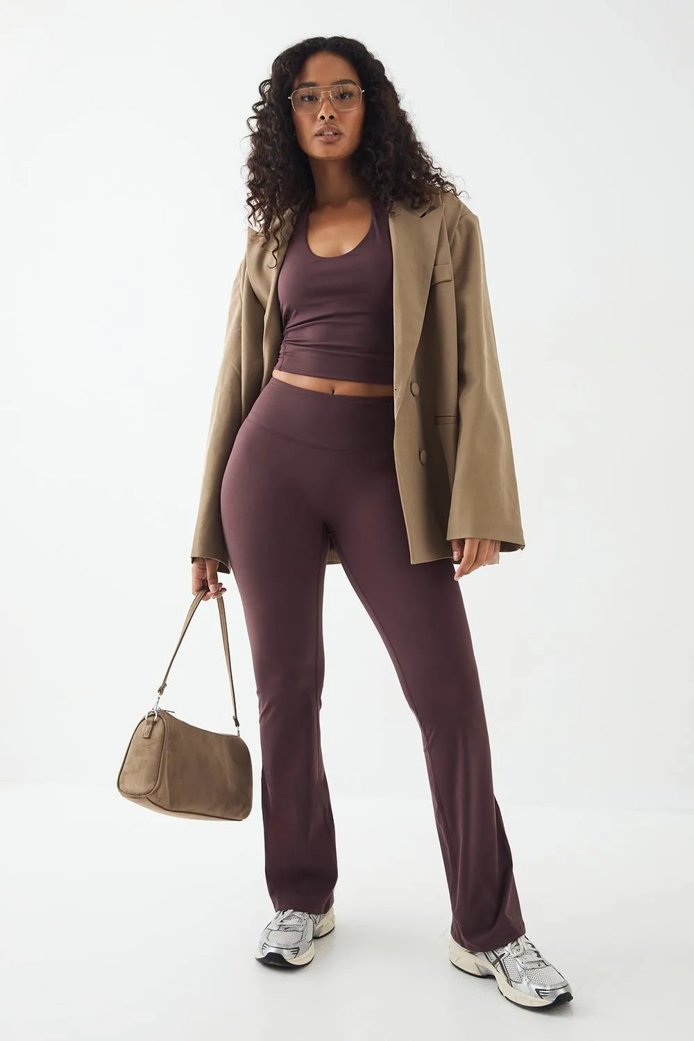 Sports Sculpt High Waist Flared Legging Pants - Knitted by DSGN Studio