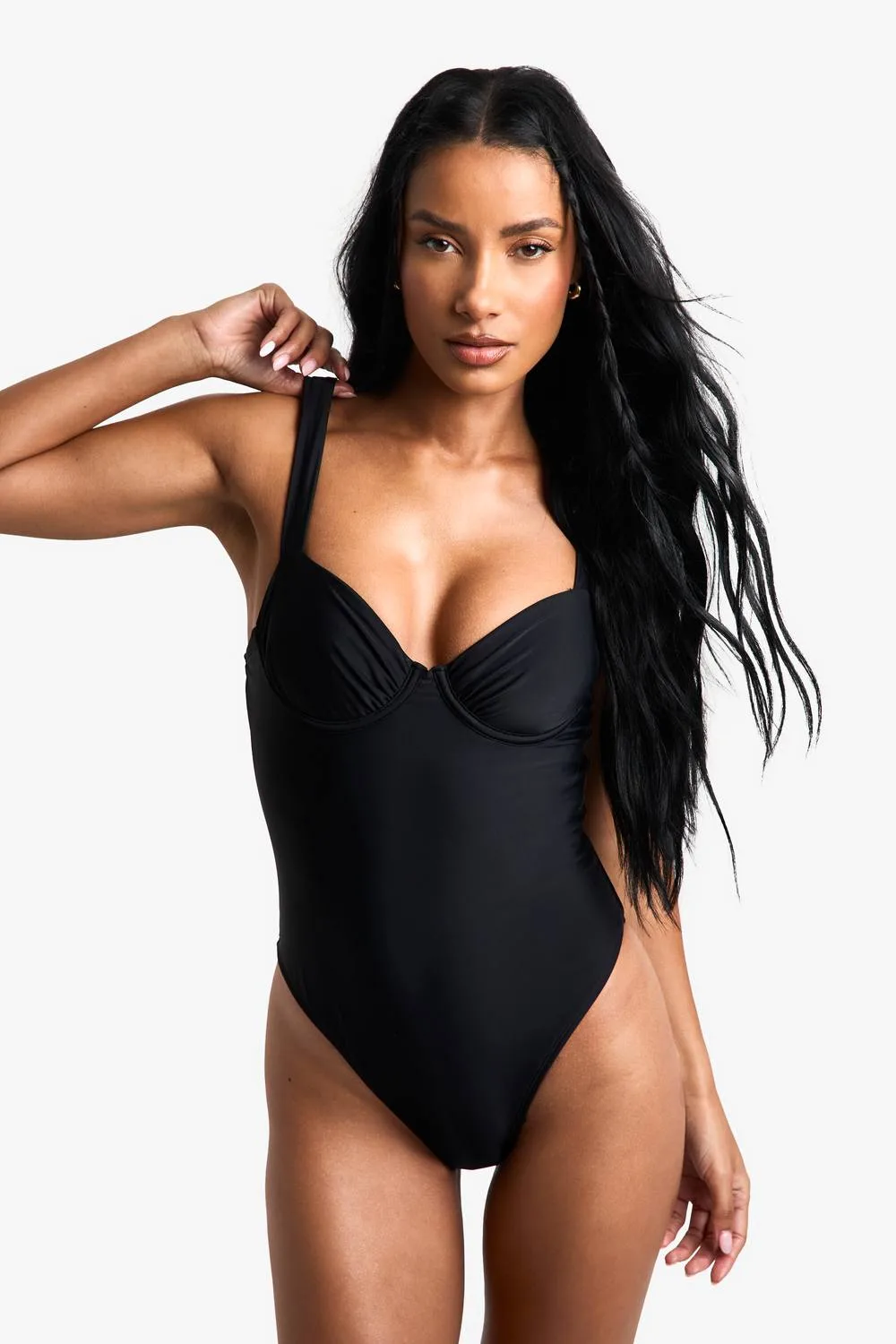 Swimwear Essentials Balcony Swimsuit - Knitted by boohoo
