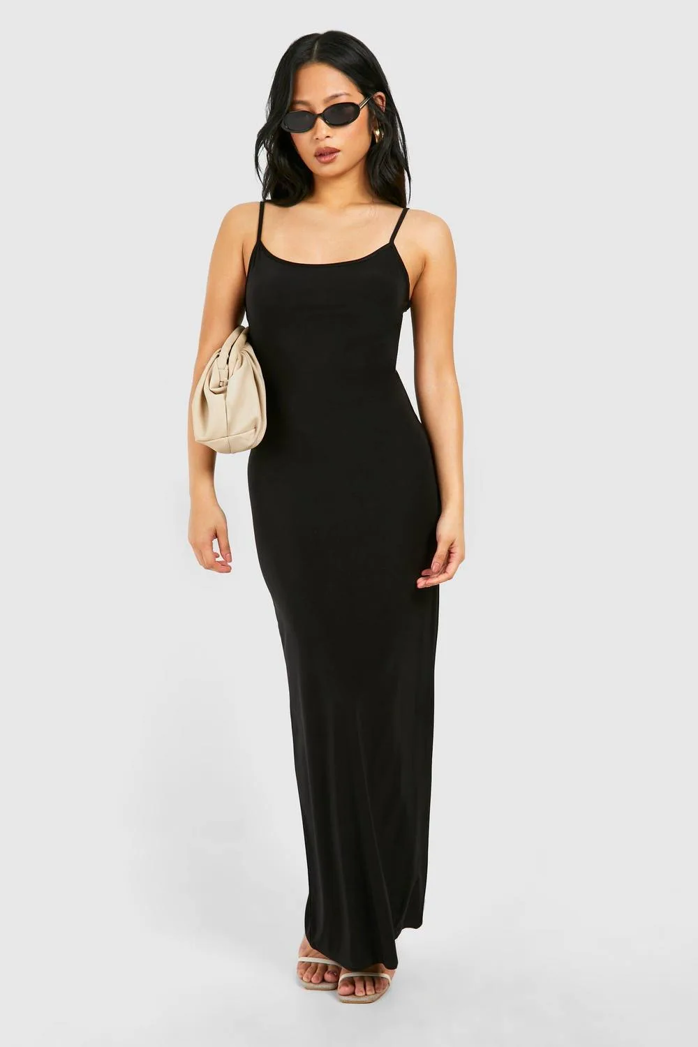 Scoop Neck Strappy Maxi Dress - Knitted