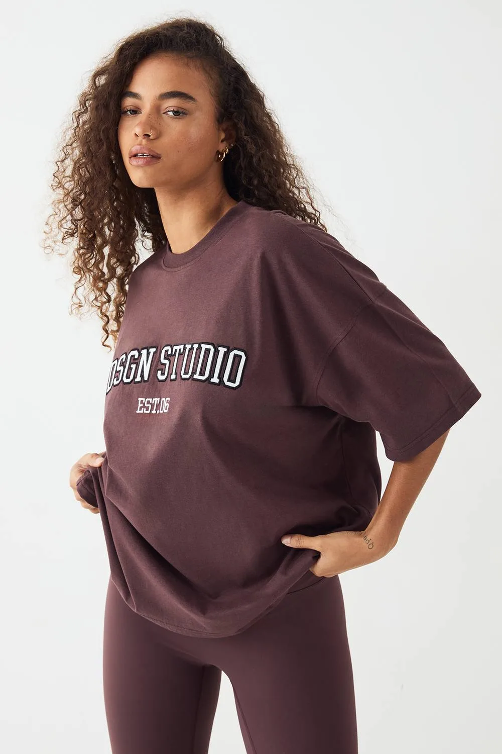 Applique Oversized T-Shirt - Denim/Cotton by DSGN Studio