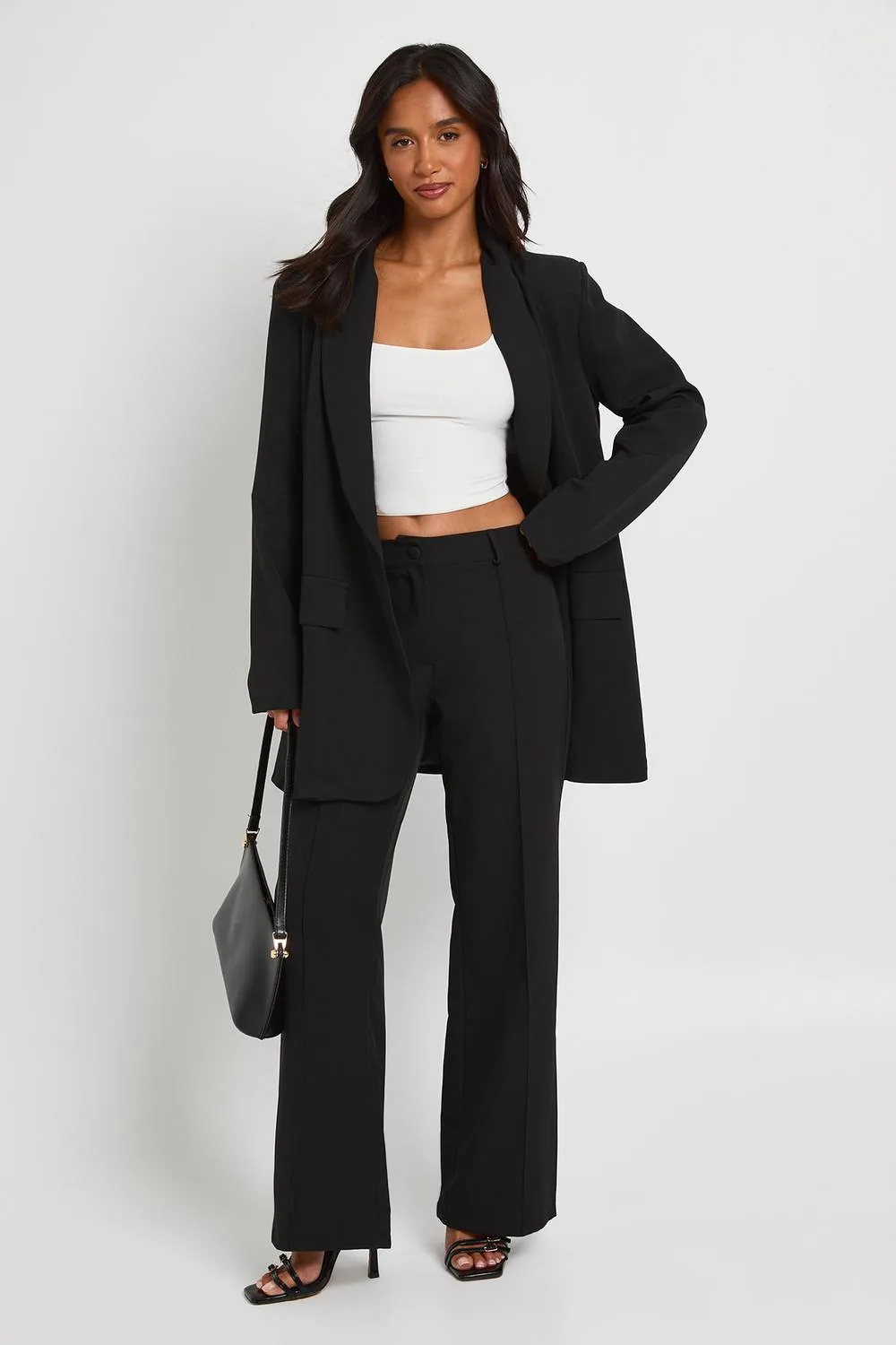 Fit & Flare Tailored Trousers - Woven by boohoo